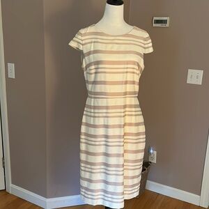 Jcrew dress beige with rose stripes